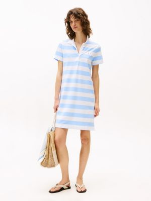 Rugby Stripe Polo Dress, Vessel Blue