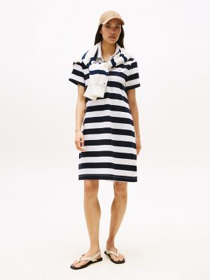 Rugby Stripe Polo Dress, Navy
