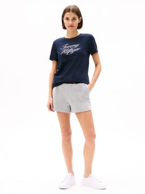 Script Hilfiger Logo T-Shirt, Navy
