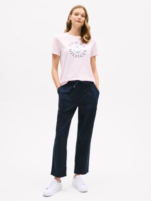 Tommy Anchor Logo T-Shirt, Light Pink