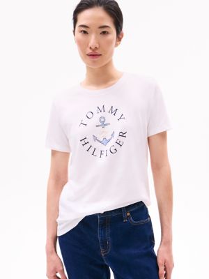 Tommy Anchor Logo T-Shirt, Ecru
