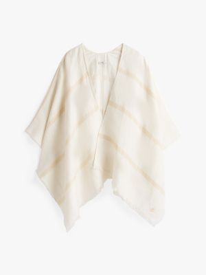 Stripe Cotton-Linen Blend Cape, Calico / Harvest Wheat
