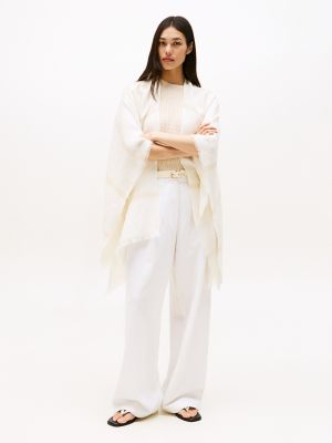 Stripe Cotton-Linen Blend Cape, Calico / Harvest Wheat