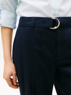 Belted Wide-Leg Chino — Navy 3