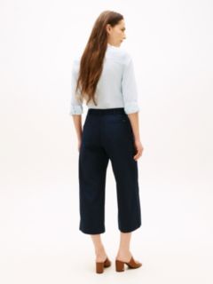 Belted Wide-Leg Chino — Navy 4