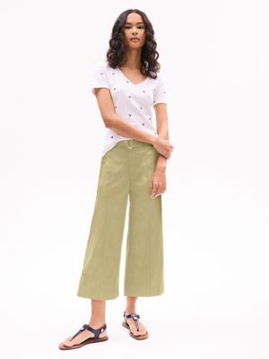 Belted Wide-Leg Chino, Faded Olive