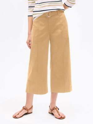 Belted Wide-Leg Chino, Classic Khaki