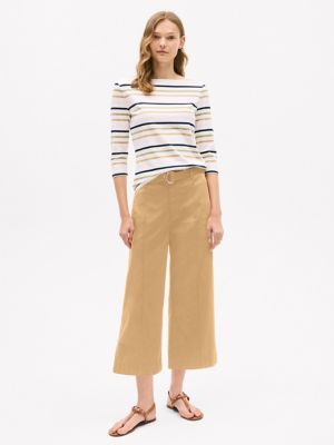 Belted Wide-Leg Chino, Classic Khaki