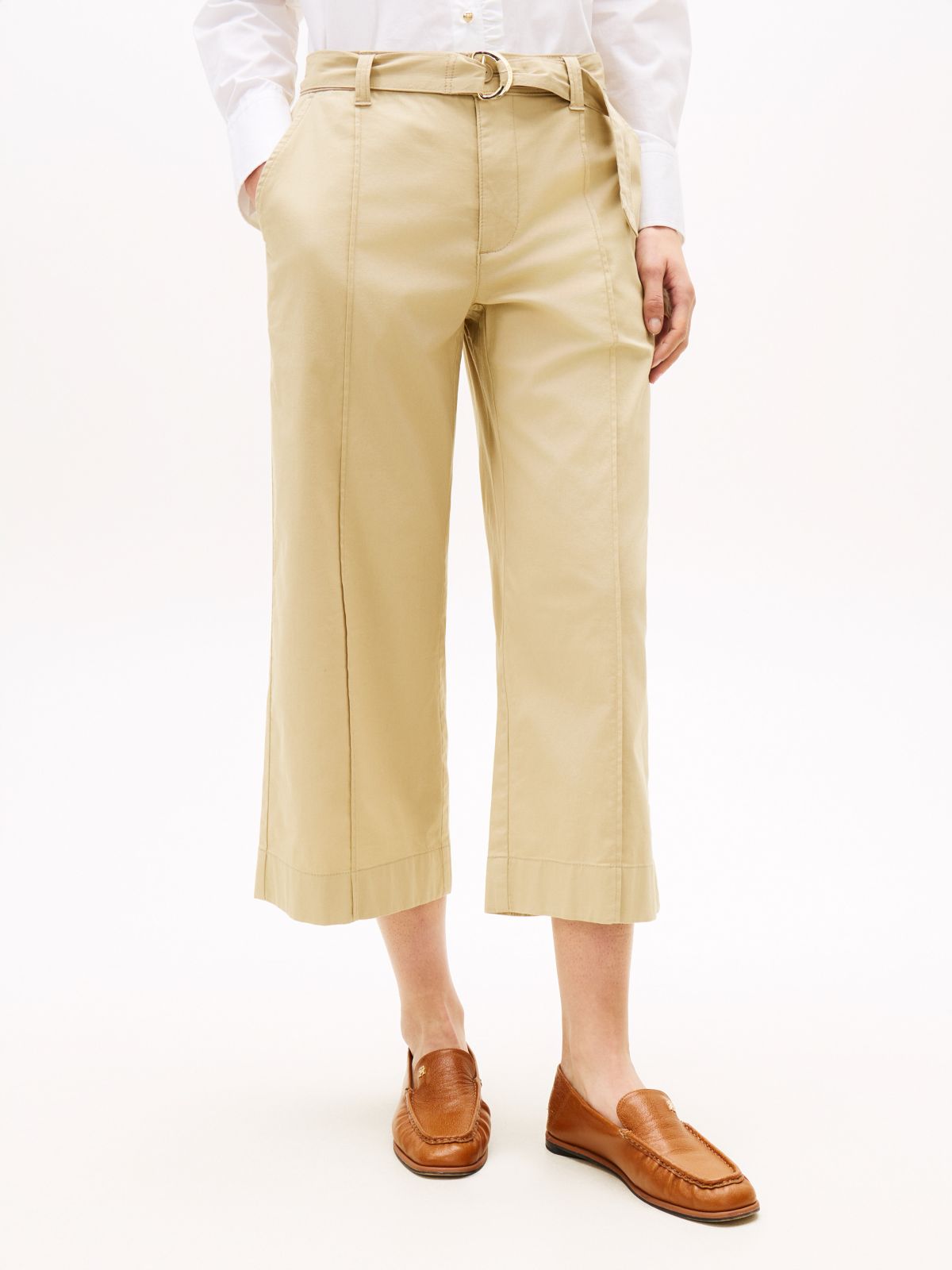 Belted Wide-Leg Chino — Sandalwood