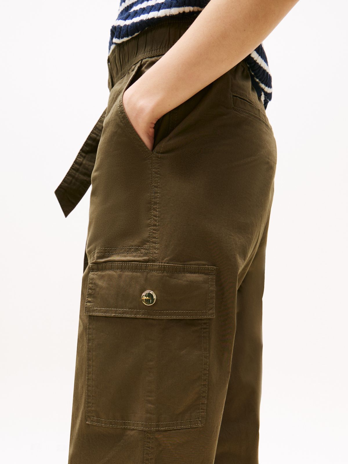 Belted Cargo Jogger — Army Green
