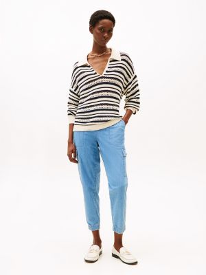 Belted Cargo Jogger, Light Wash Chambray