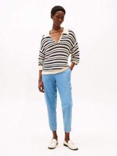Belted Cargo Jogger — Light Wash Chambray 2