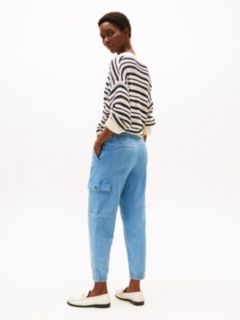 Belted Cargo Jogger — Light Wash Chambray 4