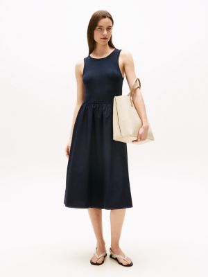 Sleeveless Midi Dress, Navy