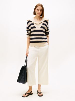 Wide-Leg Cropped Crinkle Pant, Calico