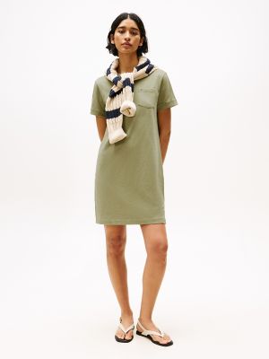 Pocket T-Shirt Dress, Faded Olive