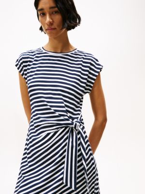 Stripe Side-Knot Midi Dress | Tommy Hilfiger