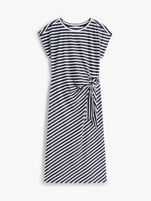 Stripe Side-Knot Midi Dress | Tommy Hilfiger