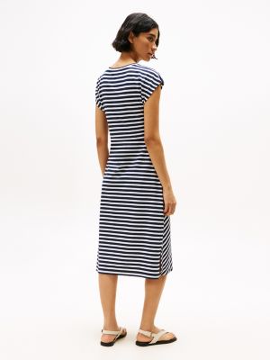 Stripe Side-Knot Midi Dress | Tommy Hilfiger