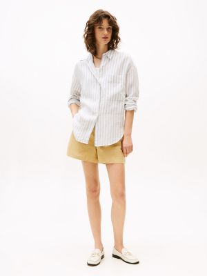 Cotton-Linen Blend Pull-On Short, Beechwood