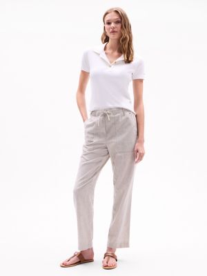 Linen-Blend Pull-On Pant, Uniform Olive / Calico