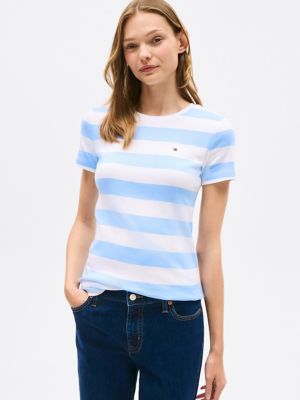 Rugby Stripe Crewneck T-Shirt, Vessel Blue