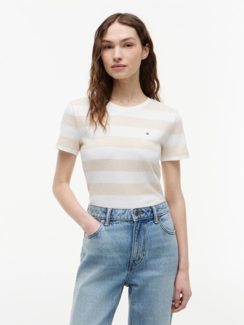 Женские футболки Tommy Hilfiger Rugby Stripe Crewneck T-Shirt
