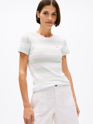 Rugby Stripe Crewneck T-Shirt, Minty Essence