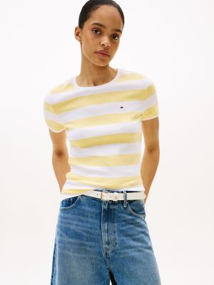 Rugby Stripe Crewneck T-Shirt, Citronella