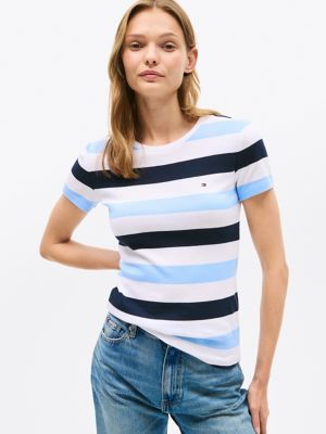 Multicolor Rugby Stripe T-Shirt, Vessel Blue Multi