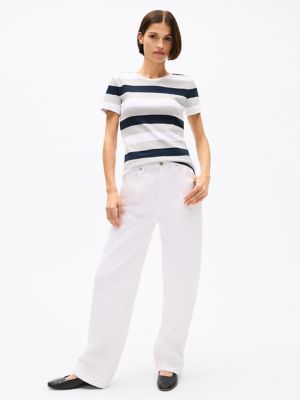 Multicolor Rugby Stripe T-Shirt, Grey Heather Stripe