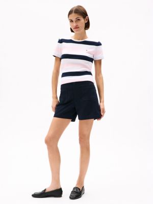Multicolor Rugby Stripe T-Shirt, Icy Pink Stripe
