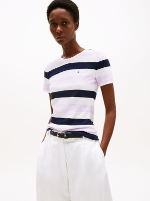 Multicolor Rugby Stripe T-Shirt, Lilac Spring Stripe
