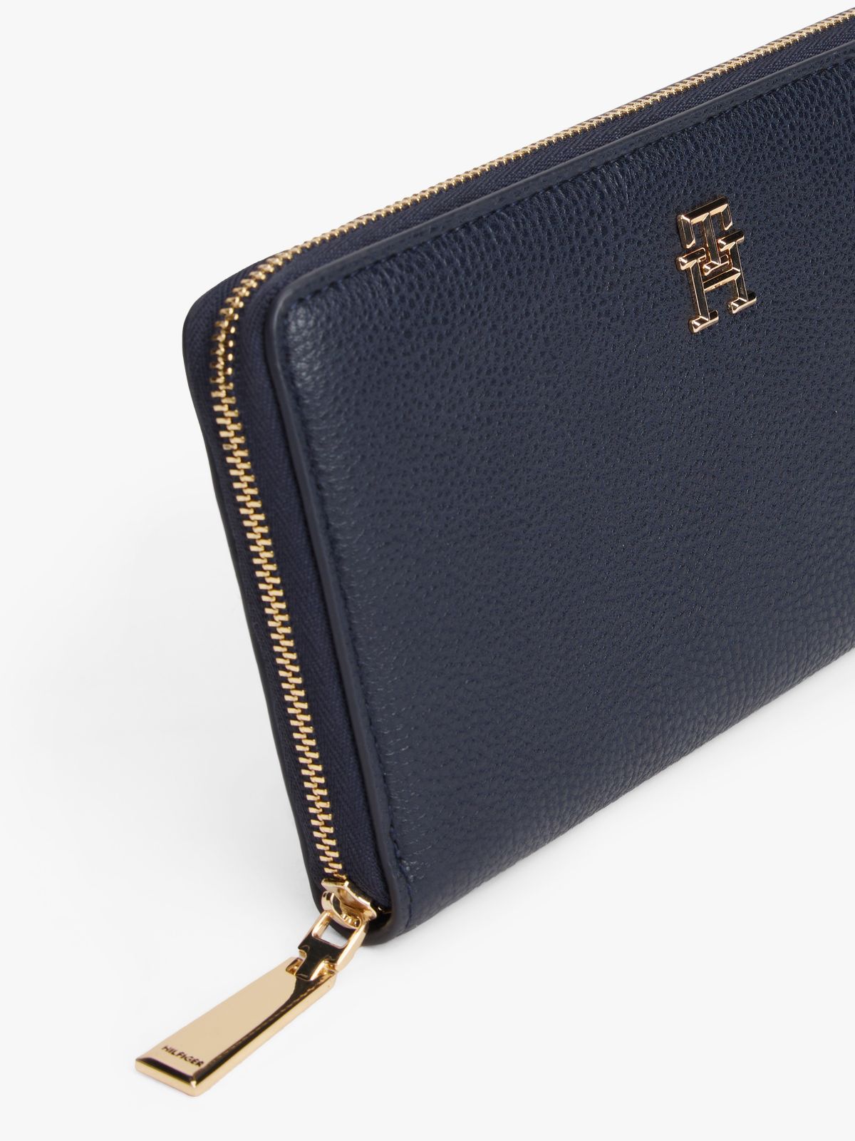 Monogram Zip Wallet — Tommy Navy