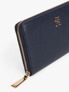 Monogram Zip Wallet — Tommy Navy 3