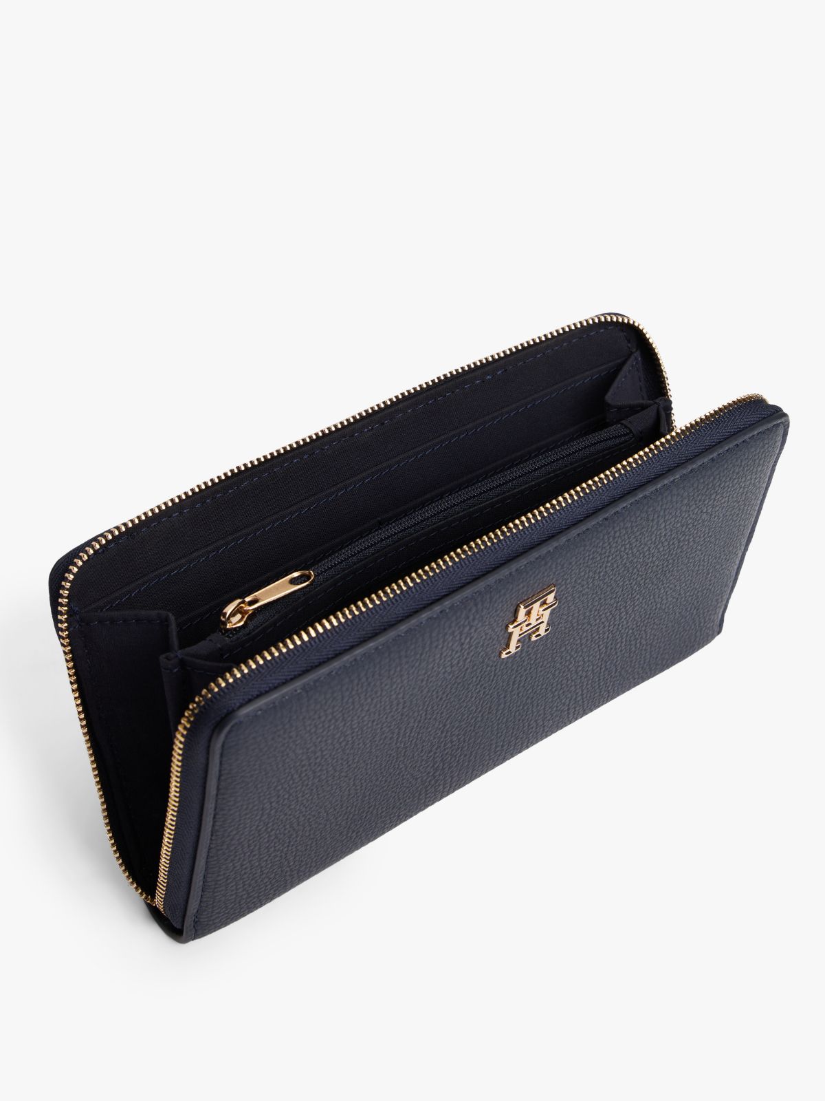 Monogram Zip Wallet — Tommy Navy