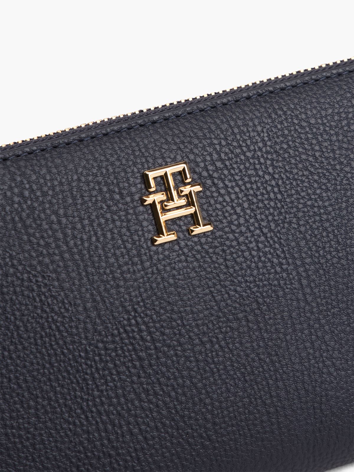 Monogram Zip Wallet — Tommy Navy