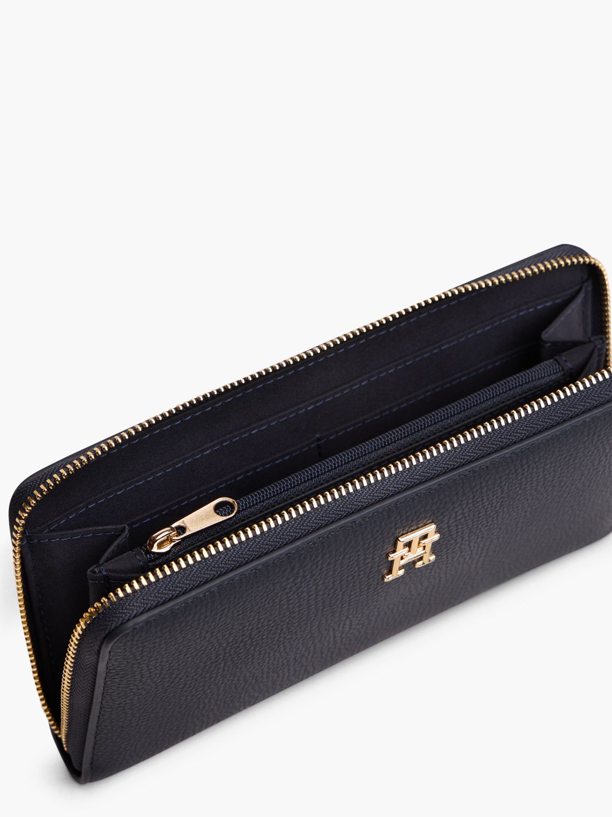 Monogram Zip Wallet — Tommy Navy