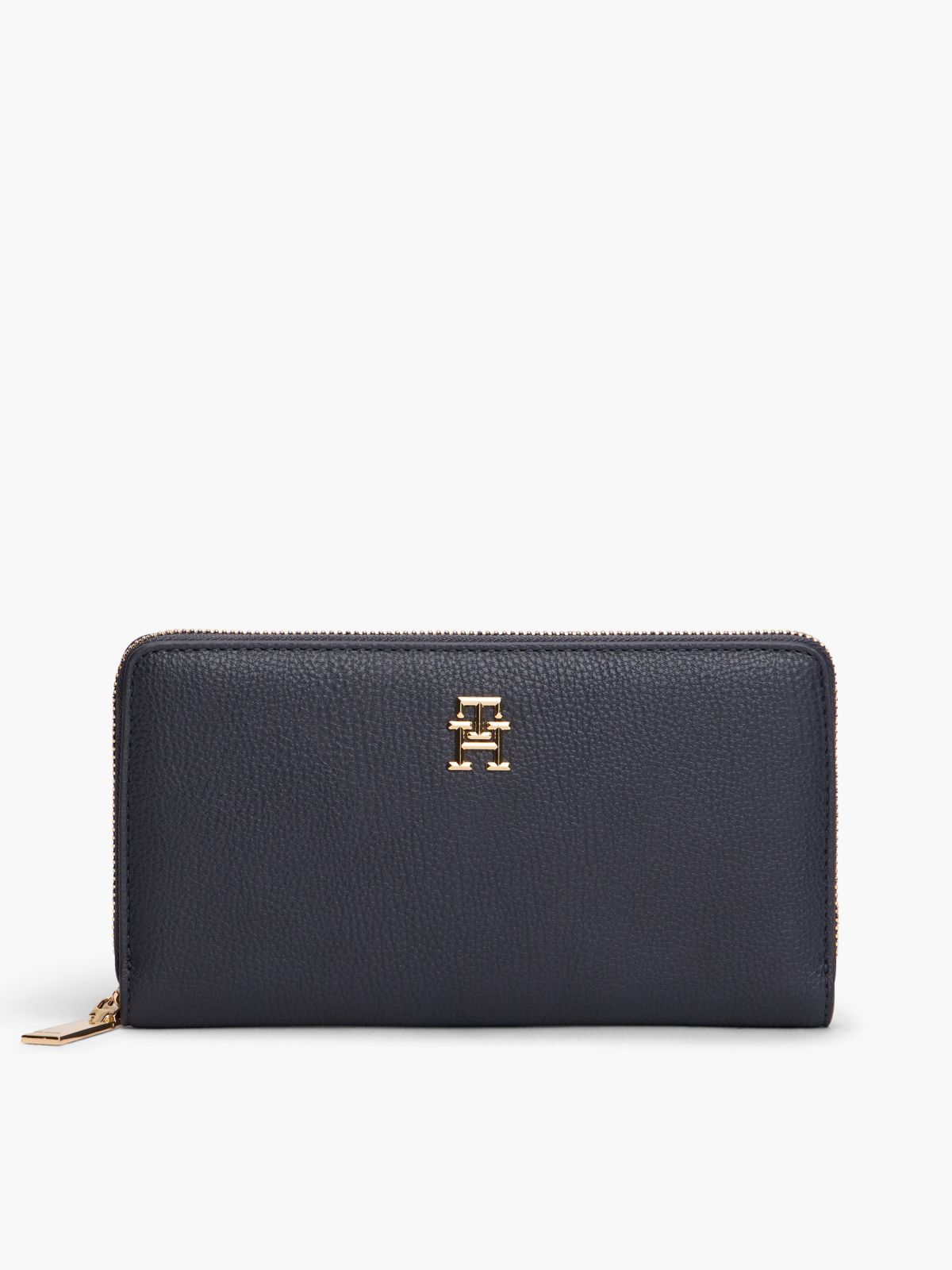 Monogram Zip Wallet — Tommy Navy