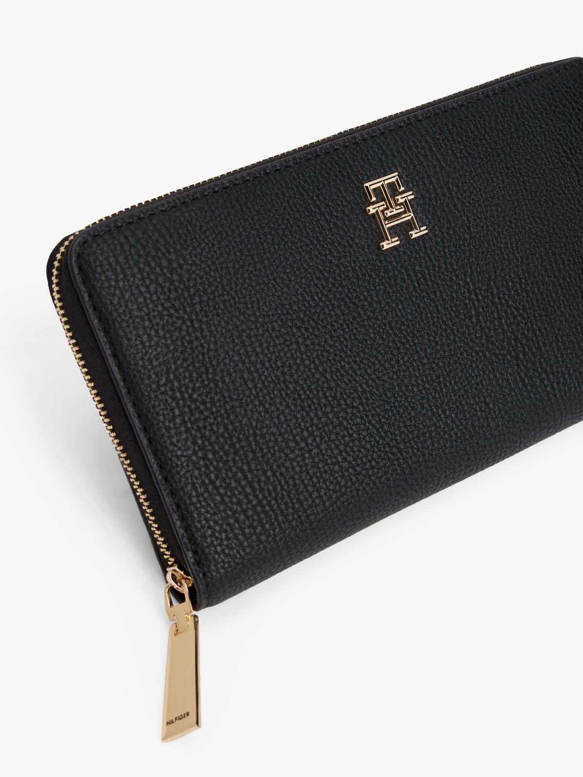 Monogram Zip Wallet — Black