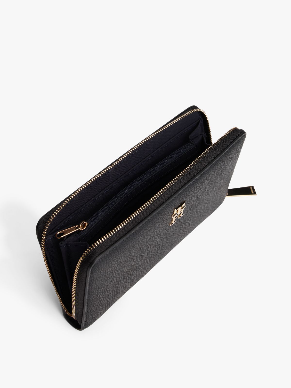Monogram Zip Wallet — Black