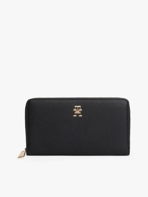 Monogram Zip Wallet, Black