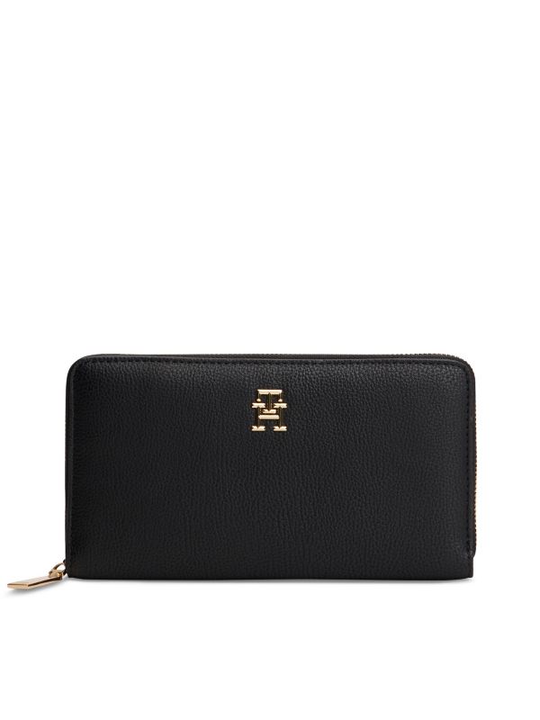 Monogram Zip Wallet — Black