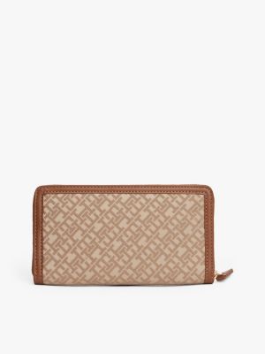 Женские кошельки Tommy Hilfiger Monogram Jacquard Zip Wallet — фото 2