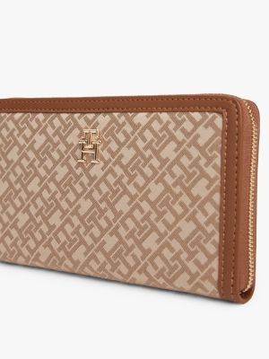 Женские кошельки Tommy Hilfiger Monogram Jacquard Zip Wallet — фото 3