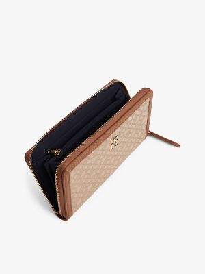 Женские кошельки Tommy Hilfiger Monogram Jacquard Zip Wallet — фото 4