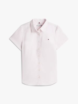 Женские рубашки Tommy Hilfiger Short-Sleeve Oxford Shirt — фото 5