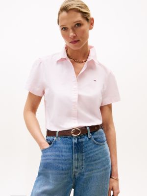 Short-Sleeve Oxford Shirt, Cradle Pink