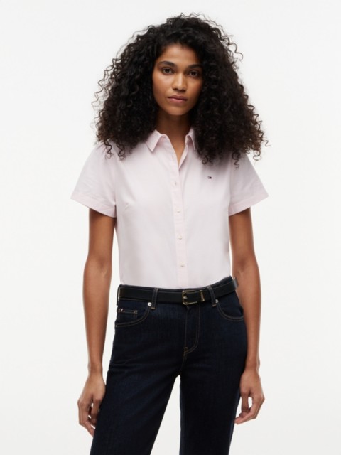 Женские рубашки Tommy Hilfiger Short-Sleeve Oxford Shirt