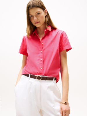Short-Sleeve Oxford Shirt, Fandango Pink